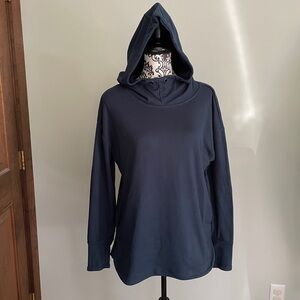 RBX Pullover Hoodie Women’s Sz. M Deep Green Blue Long Sleeve Pockets Thumb Hole